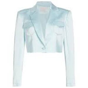 CINQ A SEPT Satin Ida Cropped Jacket Size 6
